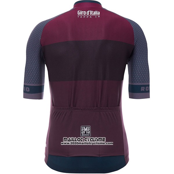 2017 Maillot Ciclismo Giro D'italie Coppi Fuchsia et Marron Manches Courtes et Cuissard